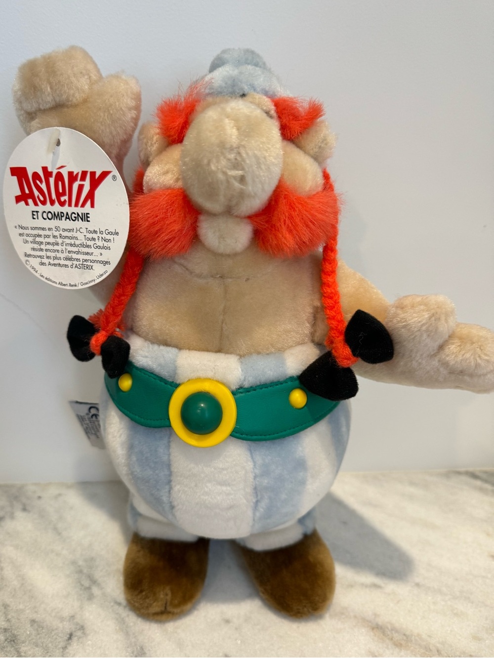 NWT Vintage 1994 Astérix Obélix 12" Plush  Toy